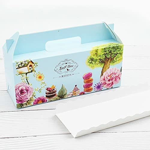 Crysdaralovebi 20 Pcs Cupcake Box with Window Handle Circus Unicorn Roll Cake Kraft Paper Gift Box Packaging Party Favor Wedding Cake Boxes (11-2)
