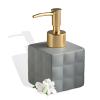 Hand Soap Dispenser Dish Cube Soap Dispenser Countertop 7.44 FL OZ. /220 ML Hand Lotion Pump Bottle Ceramic Lotion Container Liquid Hand Soap Jar Shower Dispenser Kitchen Bathroom Dcor (Gray) view 1