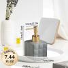 Hand Soap Dispenser Dish Cube Soap Dispenser Countertop 7.44 FL OZ. /220 ML Hand Lotion Pump Bottle Ceramic Lotion Container Liquid Hand Soap Jar Shower Dispenser Kitchen Bathroom Dcor (Gray) view 2