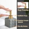 Hand Soap Dispenser Dish Cube Soap Dispenser Countertop 7.44 FL OZ. /220 ML Hand Lotion Pump Bottle Ceramic Lotion Container Liquid Hand Soap Jar Shower Dispenser Kitchen Bathroom Dcor (Gray) view 3