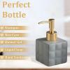 Hand Soap Dispenser Dish Cube Soap Dispenser Countertop 7.44 FL OZ. /220 ML Hand Lotion Pump Bottle Ceramic Lotion Container Liquid Hand Soap Jar Shower Dispenser Kitchen Bathroom Dcor (Gray) view 4