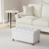 Ao Lei 30 Inches Storage Ottoman Bench, Storage Bench with Wooden Legs for Living Room Folding Ottoman Foot Rest Removeable Lid for Bedroom End of Bed, Linen Fabric view 2