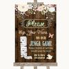Rustic Floral Wood Jenga Guest Book Personalized Wedding Sign view 1