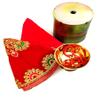 Navratri Akhand jyot with Cover and 2 Altar Cloth/chowki/Cover(Square&Circle) for Navratri/Durg by Tradebulka/Diwali puja/mandir/Home Decor view 1