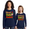 Head Cookie Baker Official Cookie Tester Christmas Women Long Sleeve Shirt Navy view 2