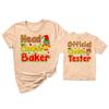 Head Cookie Baker Official Cookie Tester Christmas Women T-Shirt Peach view 1