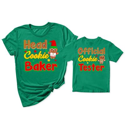 Head Cookie Baker Official Cookie Tester Christmas Youth Girl T-Shirt Kelly