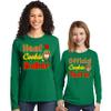 Head Cookie Baker Official Cookie Tester Christmas Youth Girl Long Sleeve Shirt Kelly view 2