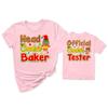 Official Cookie Tester Head Cookie Baker Christmas Women T-Shirt Pink view 1
