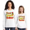 Head Cookie Baker Official Cookie Tester Christmas Women Long Sleeve Shirt White view 2