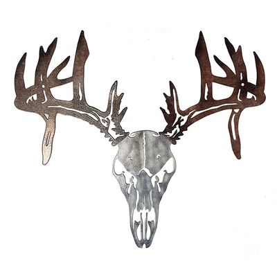 ACEVER Home Collection Nordic Elk Deer Metal Wall Dcor Art Reindeer Sculpture Silhouette Craft for Garden, Yarn, Living Room 3D Metal Mural Ornament (300 * 260mm)
