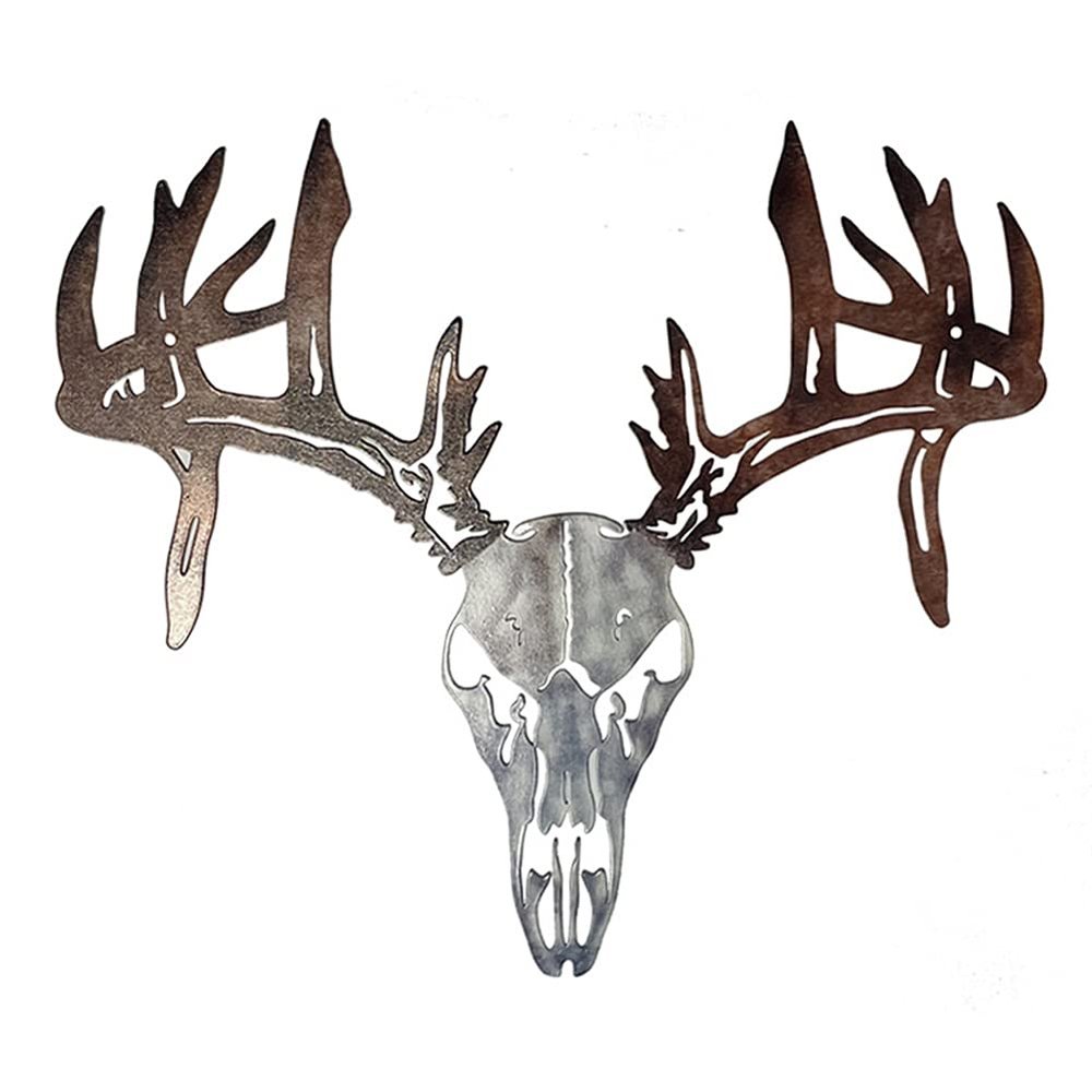 ACEVER Home Collection Nordic Elk Deer Metal Wall Dcor Art Reindeer Sculpture Silhouette Craft for Garden, Yarn, Living Room 3D Metal Mural Ornament (300 * 260mm)
