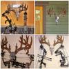 ACEVER Home Collection Nordic Elk Deer Metal Wall Dcor Art Reindeer Sculpture Silhouette Craft for Garden, Yarn, Living Room 3D Metal Mural Ornament (300 * 260mm) view 3