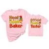Head Cookie Baker Official Cookie Tester Christmas Women T-Shirt Pink view 1