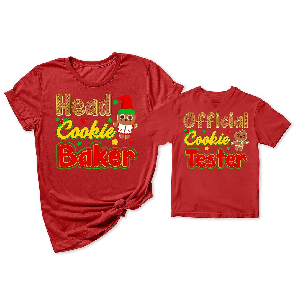 Head Cookie Baker Official Cookie Tester Christmas Women T-Shirt Red