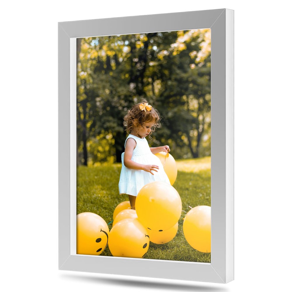 M Modern Memory Design 24x18 White Picture Frame Acrylic Plexiglass Wall Hanging | 18x24 Artwork Poster Photo Print | Livingroom Office Framing