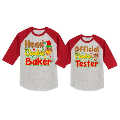 Head Cookie Baker Official Cookie Tester Christmas Women Raglan Sleeve Shirt