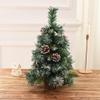Desk Christmas Tree Mini Artificial Tabletop Christmas Trees Small Desktop Office Home Decorations PVC Xmas Tree with Stand Base (1FT) view 3