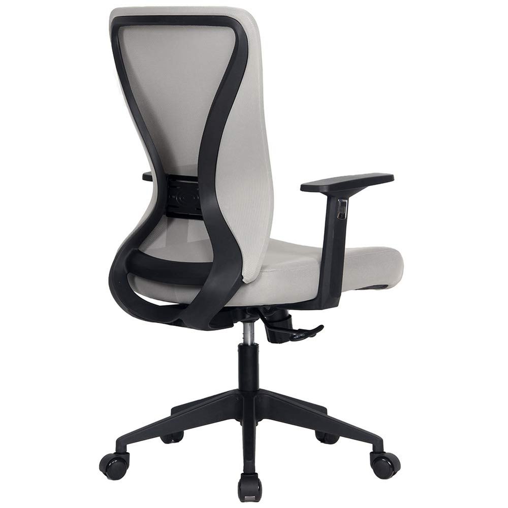 Modern Home Xelo Solo Mid-Back Desk/Office Task Chair, Computer Ergonomic Mesh Back Lumbar Support with Armrests (Black/Gray)