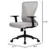 Modern Home Xelo Solo Mid-Back Desk/Office Task Chair, Computer Ergonomic Mesh Back Lumbar Support with Armrests (Black/Gray) view 3