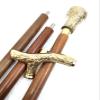 Vimal Nautical Brown & Golden Solid Brass Round Designer Handle for Walking Stick Canes 3 Fold view 1