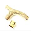 Vimal Nautical Brown & Golden Solid Brass Round Designer Handle for Walking Stick Canes 3 Fold view 4