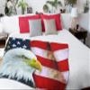 American Bald Eagle American Flag Patriotic Blanket Super Soft Silk Touch Plush Fleece Throw 50" X 60" view 2