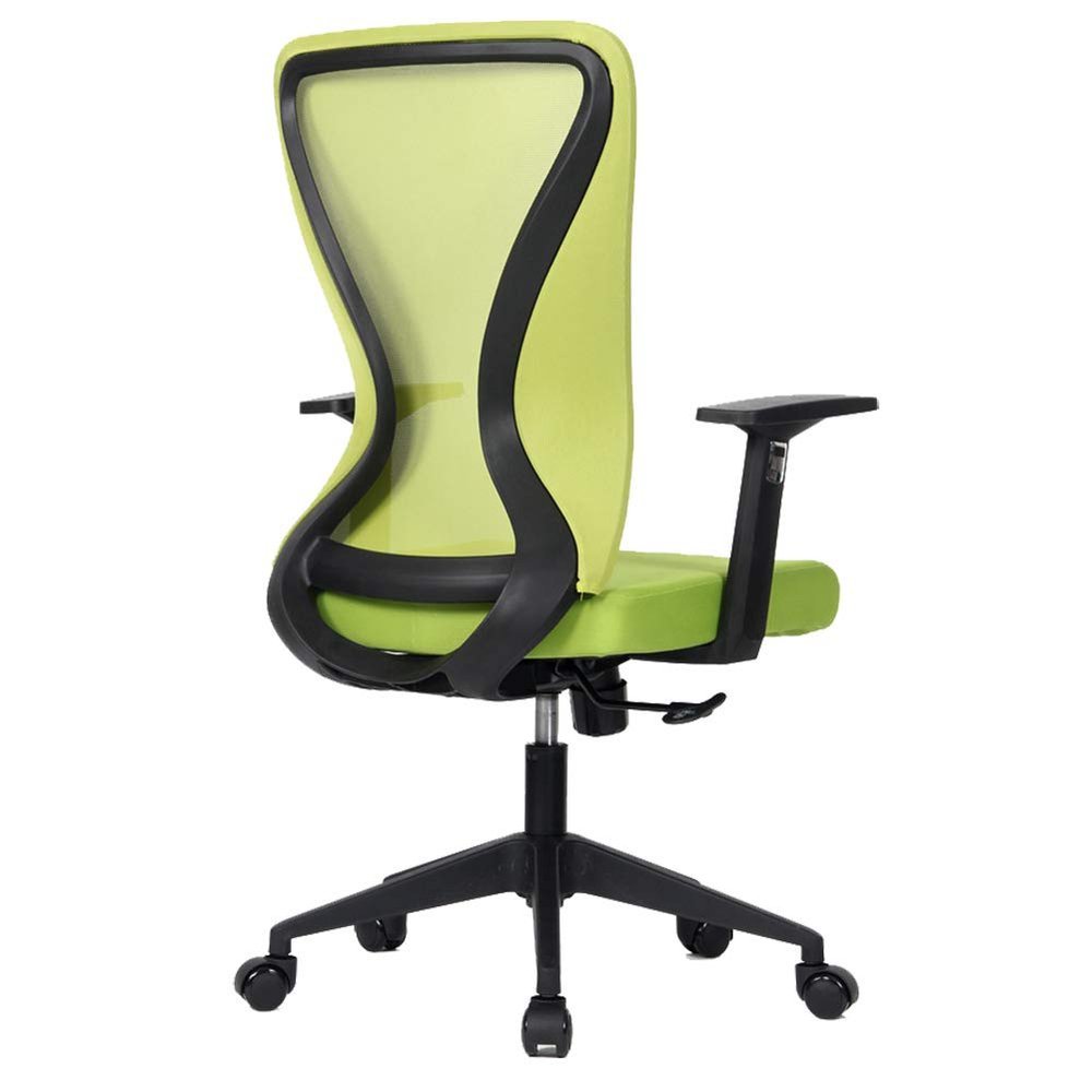 Modern Home Xelo Solo Mid-Back Desk/Office Task Chair, Computer Ergonomic Mesh Back Lumbar Support with Armrests (Black/Lime Green)
