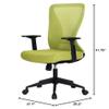 Modern Home Xelo Solo Mid-Back Desk/Office Task Chair, Computer Ergonomic Mesh Back Lumbar Support with Armrests (Black/Lime Green) view 3
