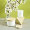Skeem Print Block White Tea and Thyme Scented Candle - Tea Leaves, Thyme, Jasmine & Lemon Blend - Soy Wax, All Natural Oils - Aromatherapy Candle view 2