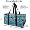 NGIL Extra Large Utility Tote Reusable Grocery Bag Oversized Collapsible for Groceries, Storage, Picnic, Beach (Cow in Town-Black) view 2