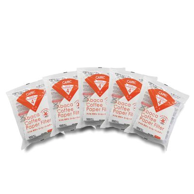5 Packs of CAFEC 100-Pack Cone-shaped V60 02 Style Universal 1 to 4 Cup Disposable Pour-Over Drip Coffee Paper Filter made of Eco-Friendly Refined Virgin Pulp (White) AC4-100W