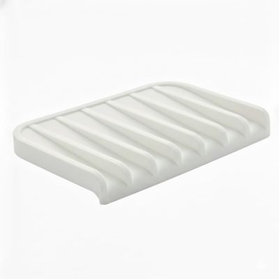Effilogic Silicone Sponge Holder  Self-Draining Kitchen Sink Organizer, Quick Dry Mat and Counter Protector  Dishwashing Accessories for Sponges, Brushes, and Soap - Medium White