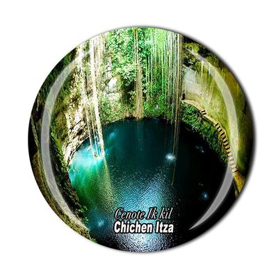 Cenote Ik kil Chichen Itza Mexico Fridge Magnet Crystal Tourist Souvenir Gift Collection Refrigerator Magnetic Sticker