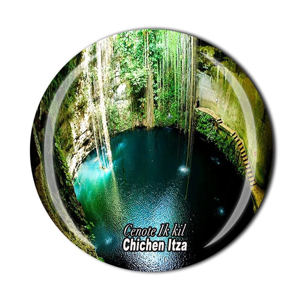 Cenote Ik kil Chichen Itza Mexico Fridge Magnet Crystal Tourist Souvenir Gift Collection Refrigerator Magnetic Sticker