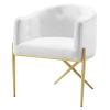 America Luxury - Chairs Tufted Side Dining Chair, Velvet, Metal, White, Modern Contemporary, Bistro Restaurant Hospitality view 1