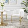 America Luxury - Chairs Tufted Side Dining Chair, Velvet, Metal, White, Modern Contemporary, Bistro Restaurant Hospitality view 2