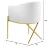 America Luxury - Chairs Tufted Side Dining Chair, Velvet, Metal, White, Modern Contemporary, Bistro Restaurant Hospitality view 3