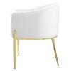 America Luxury - Chairs Tufted Side Dining Chair, Velvet, Metal, White, Modern Contemporary, Bistro Restaurant Hospitality view 4