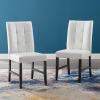 America Luxury - Chairs Tufted Side Dining Chair, Set of 2, Faux Leather, Wood, White, Modern, Cafe Bistro Restaurant view 2