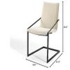 America Luxury - Chairs Side Dining Chair, Fabric, Metal, Black Beige, Modern Contemporary, Bistro Restaurant Hospitality view 2