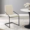 America Luxury - Chairs Side Dining Chair, Fabric, Metal, Black Beige, Modern Contemporary, Bistro Restaurant Hospitality view 3