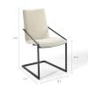 America Luxury - Chairs Side Dining Chair, Fabric, Metal, Black Beige, Modern Contemporary, Bistro Restaurant Hospitality view 4