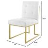 America Luxury - Chairs Side Dining Chair, Set of 2, Fabric, Metal, Gold White, Modern Contemporary, Cafe Bistro Hospitality view 2