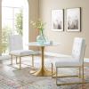 America Luxury - Chairs Side Dining Chair, Set of 2, Fabric, Metal, Gold White, Modern Contemporary, Cafe Bistro Hospitality view 3