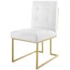 America Luxury - Chairs Side Dining Chair, Set of 2, Fabric, Metal, Gold White, Modern Contemporary, Cafe Bistro Hospitality view 4