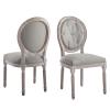 America Luxury - Chairs French Vintage Side Dining Chair, Set of 2, Fabric, Wood, Grey Gray, Modern, Cafe Bistro Restaurant view 1
