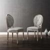 America Luxury - Chairs French Vintage Side Dining Chair, Set of 2, Fabric, Wood, Grey Gray, Modern, Cafe Bistro Restaurant view 3