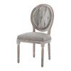America Luxury - Chairs French Vintage Side Dining Chair, Set of 2, Fabric, Wood, Grey Gray, Modern, Cafe Bistro Restaurant view 4