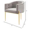America Luxury - Chairs Tufted Accent Chair, Velvet, Metal, Light Grey Gray, Modern Contemporary, Lounge Hotel Hospitality view 2